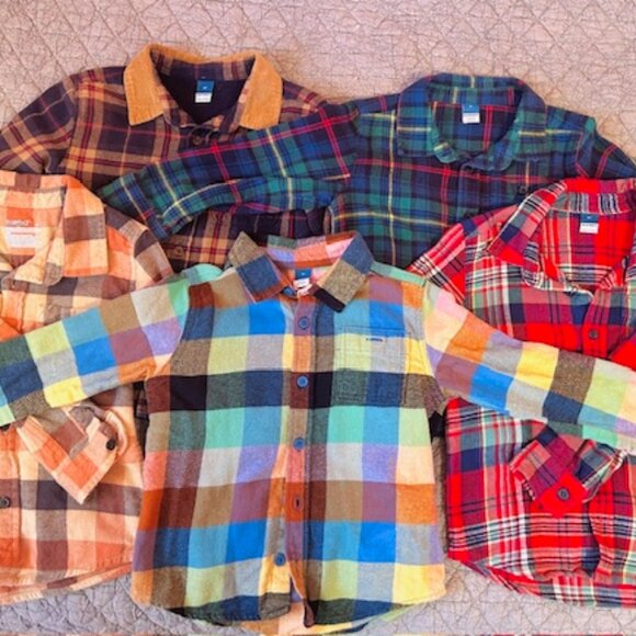 Lot of Five Flannel Shirts for Toddler - 5T - Picture 1 of 9